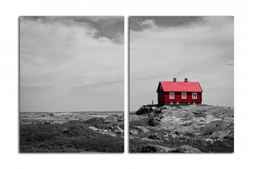Модульная картина Красный дом